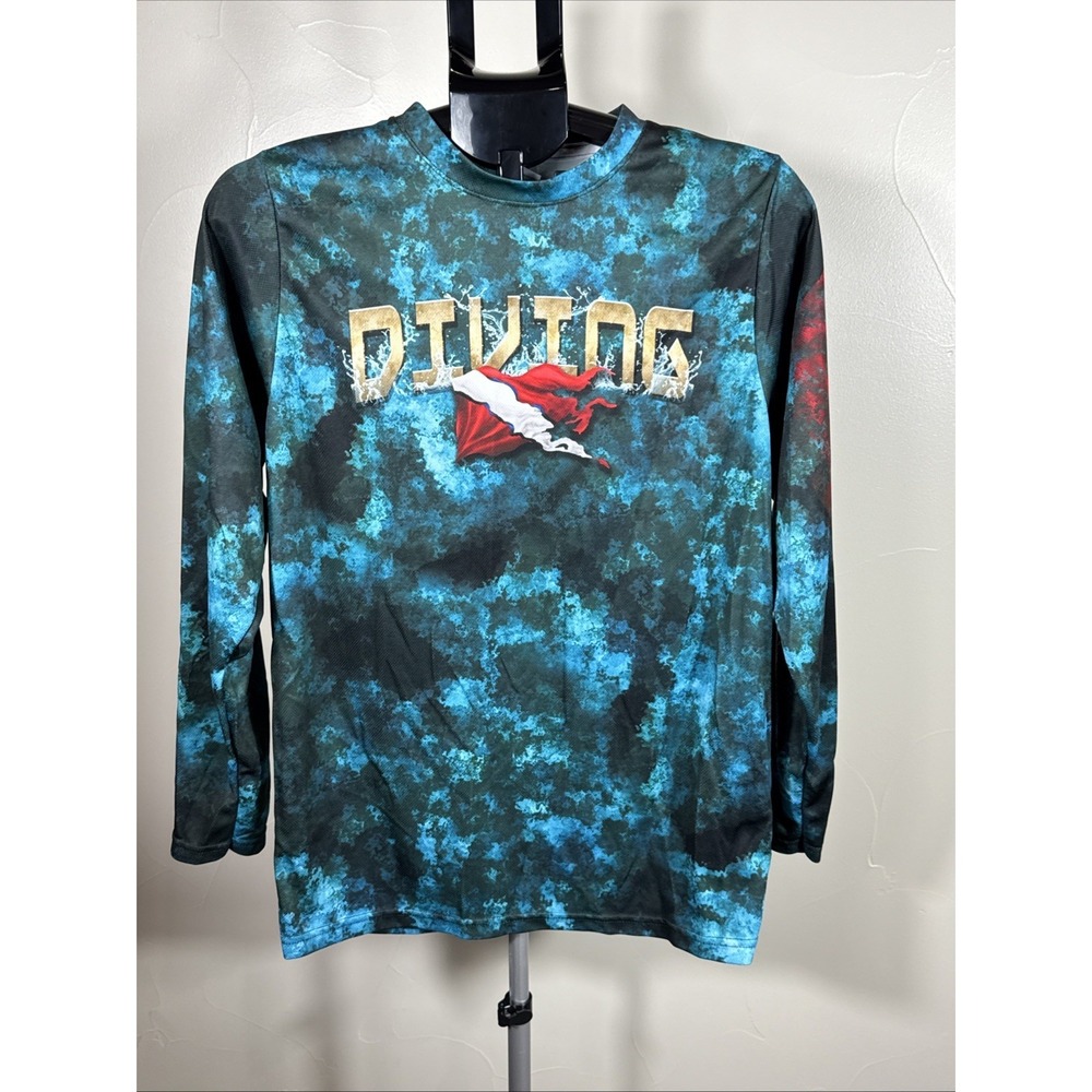 Cozumel Mexico Marlin Long Sleeve Sun Shirt Medium All‎ Over Print Diving